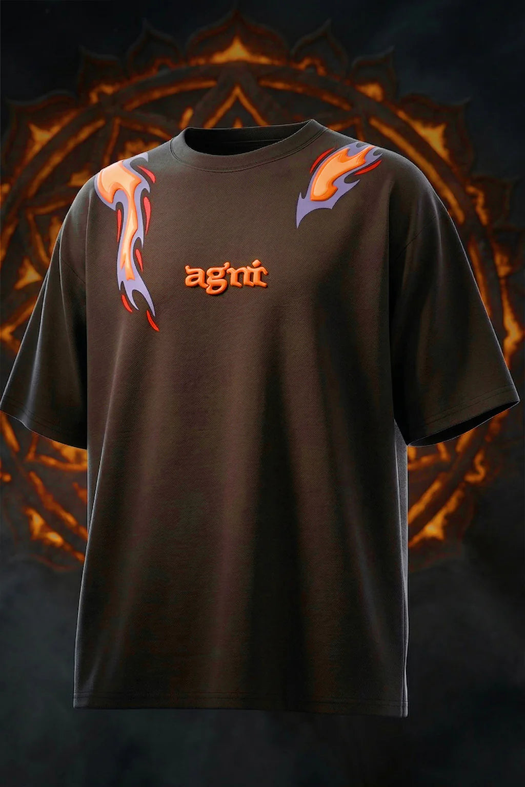 अग्नि Brown Puff Printed Exclusive T-shirt Epic Collection