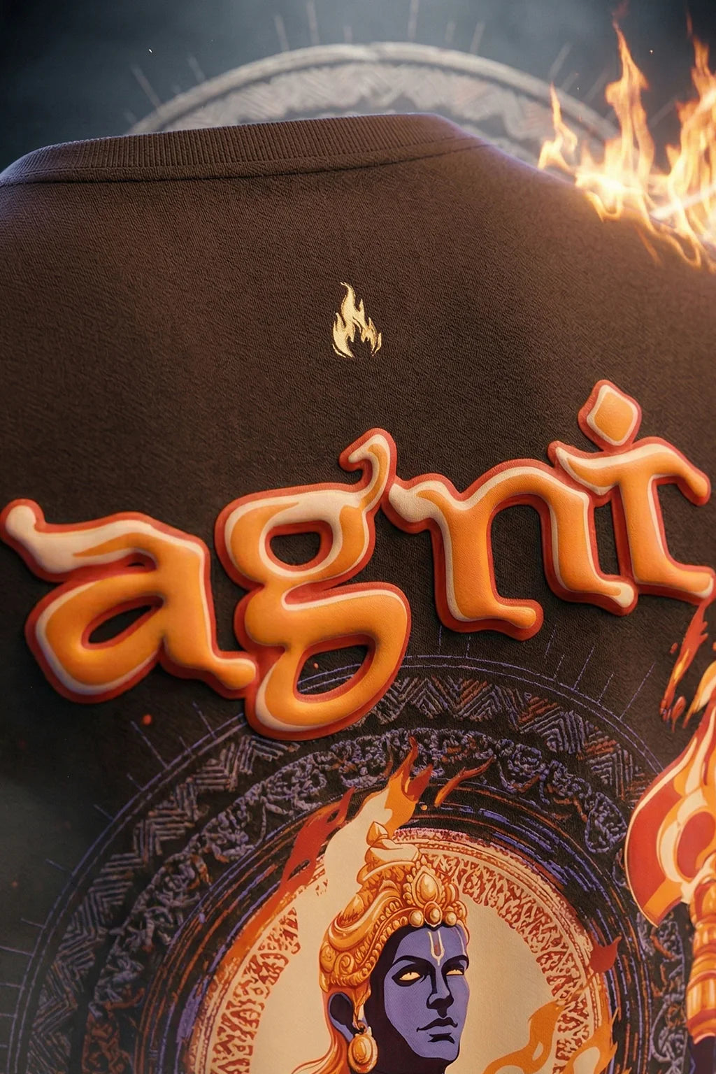 अग्नि Brown Puff Printed Exclusive T-shirt Epic Collection