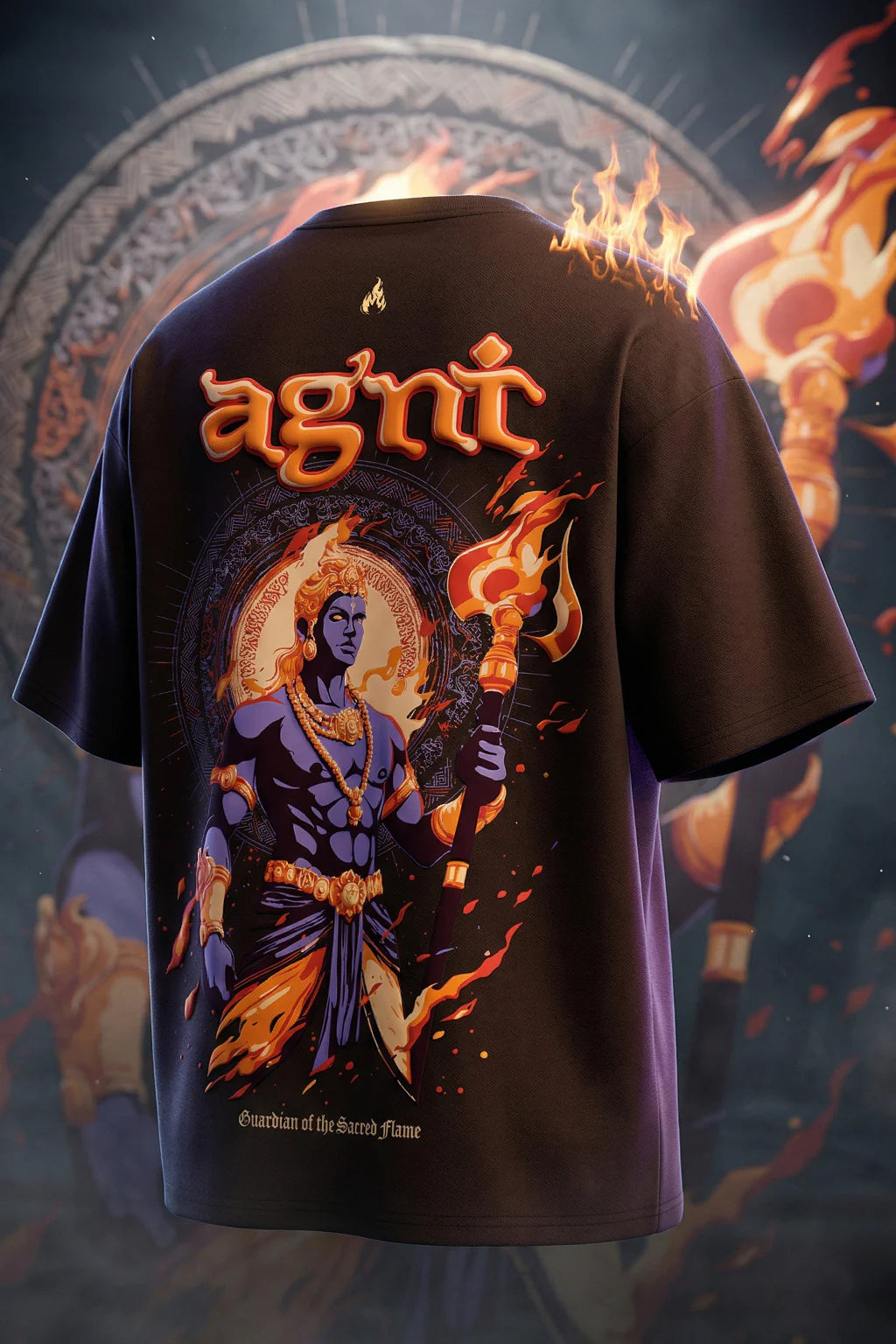 अग्नि Brown Puff Printed Exclusive T-shirt Epic Collection