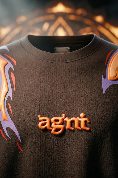 अग्नि Brown Puff Printed Exclusive T-shirt Epic Collection