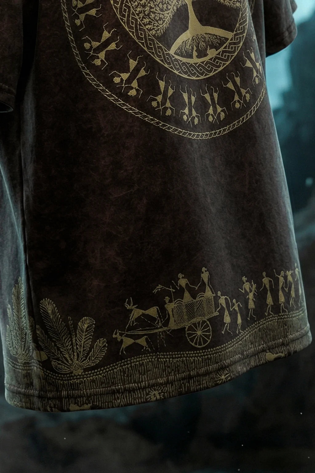 Rooted Brown Acid Washed Printed Exclusive T-shirt Epic Collection