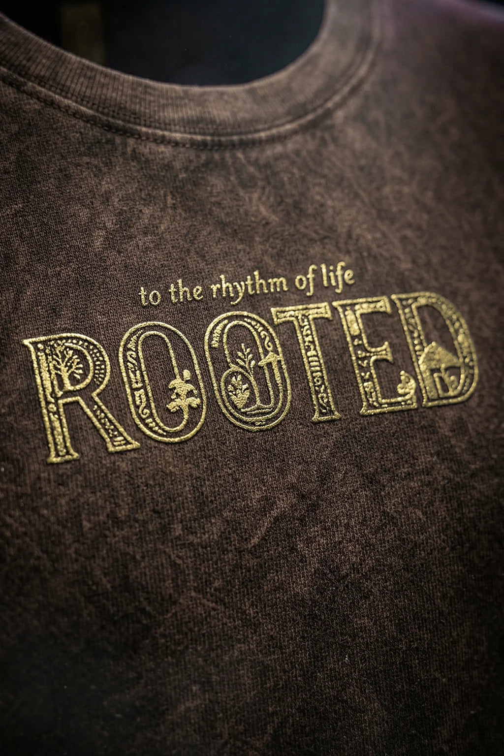 Rooted Brown Acid Washed Printed Exclusive T-shirt Epic Collection