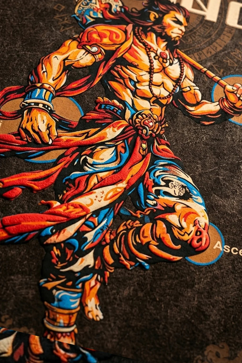 महाबली Brown Acid Washed Puff Printed Exclusive T-shirt Epic Collection
