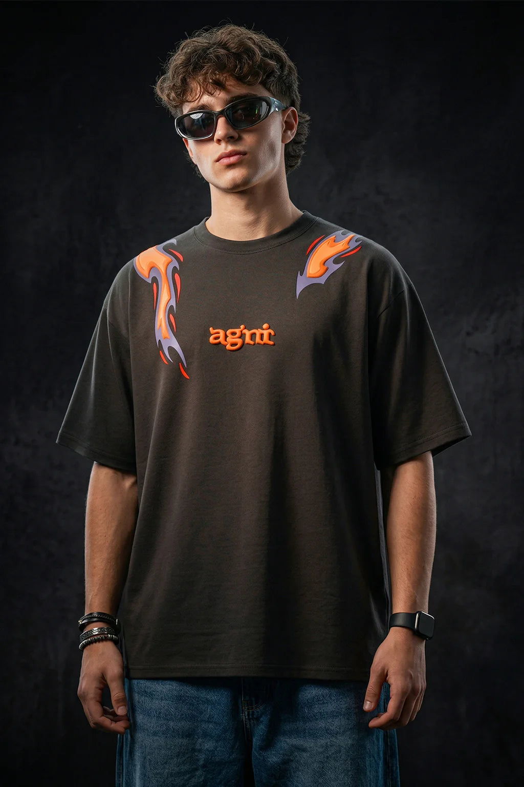 अग्नि Brown Puff Printed Exclusive T-shirt Epic Collection
