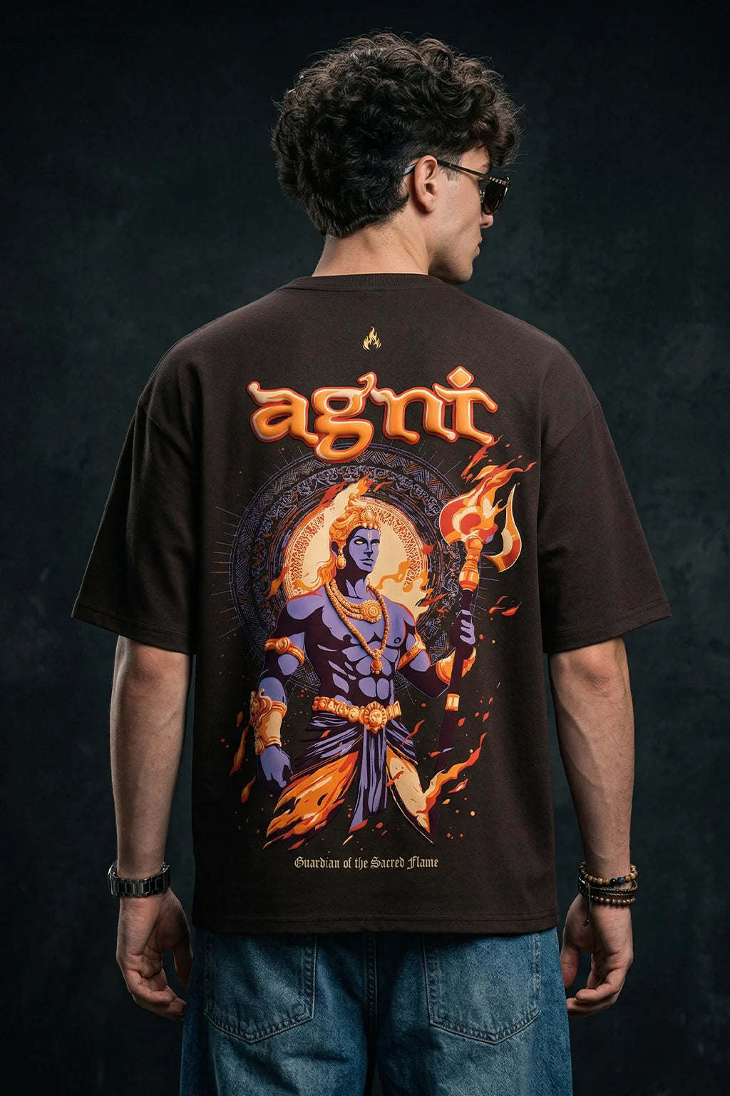 अग्नि Brown Puff Printed Exclusive T-shirt Epic Collection