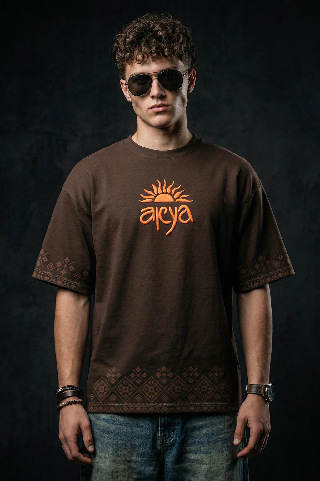 आर्य Brown Puff Printed Exclusive T-shirt Epic Collection