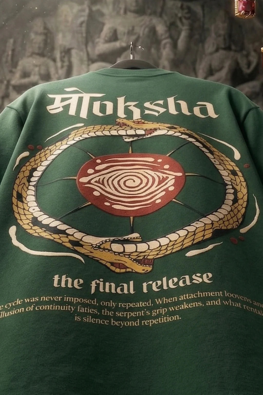 मोक्ष Green Printed Exclusive T-shirt Epic Collection